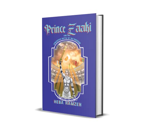 Book cover: Prince Zaaki with a sword, blue background, white spine.