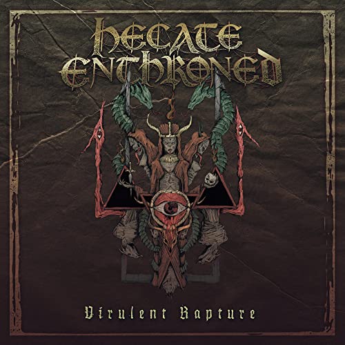 Dark album cover featuring a crowned figure on a throne with serpents.