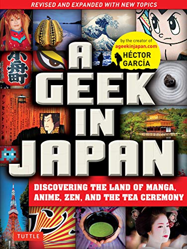 Book cover featuring Japanese culture imagery: manga, temples, and food.