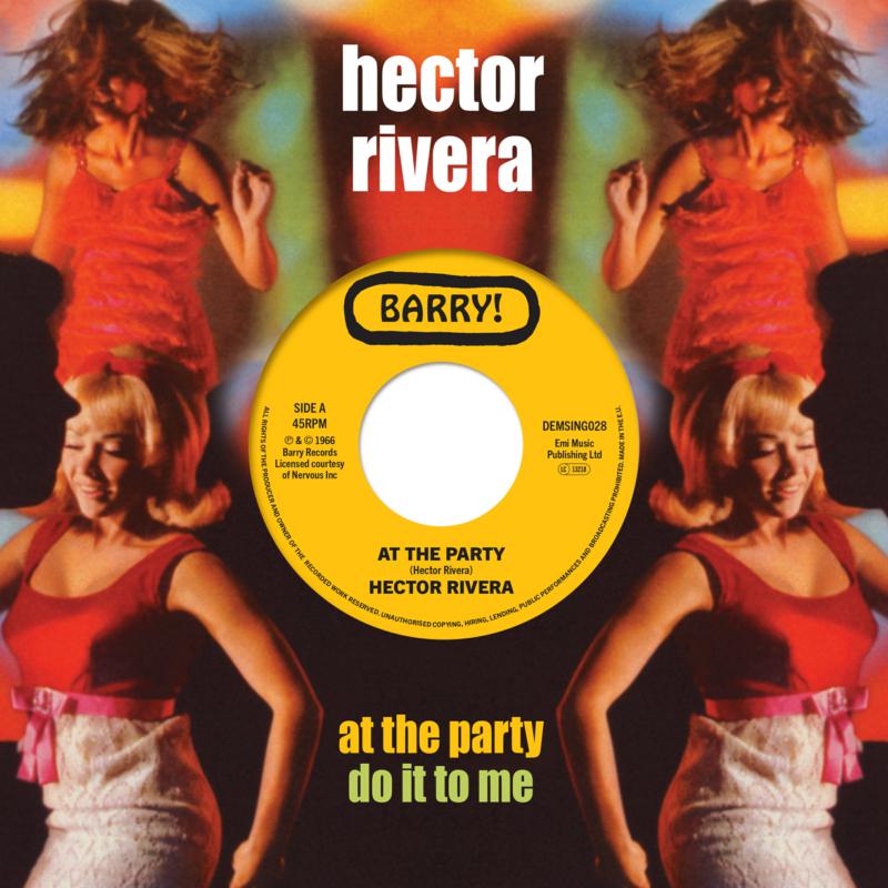 Hector Rivera vinyl record with repeating image of dancers in red.
