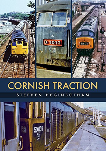 Book cover featuring vintage diesel locomotives on railway tracks in Cornwall.