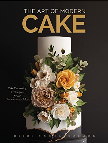 Book cover: "The Art of Modern Cake" featuring a decorated white cake.