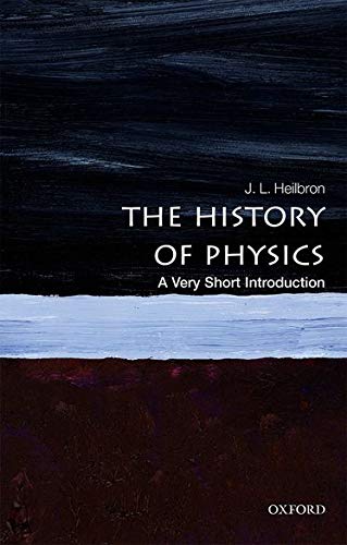 Book cover for The History of Physics with abstract dark and light blue brushstrokes.