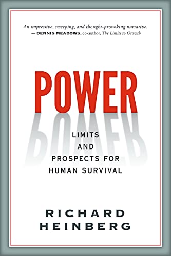 Book cover: "Power" by Richard Heinberg, with red and faded text.