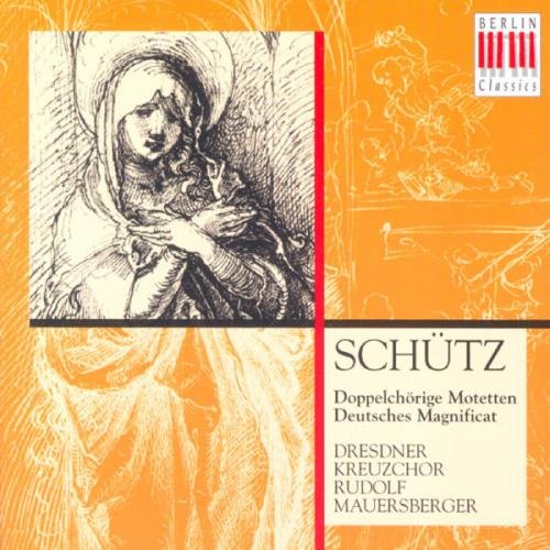 CD cover for Heinrich Schütz motets, featuring sketched religious imagery.