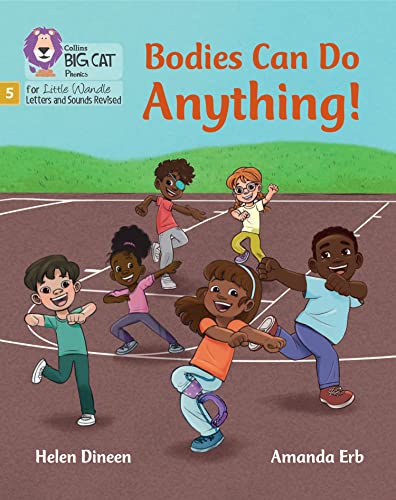 Children of diverse ethnicities running and exercising on a track.