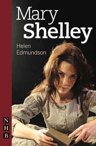 Book cover: portrait of Mary Shelley, dark hair, holding a book.