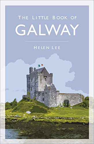 Book cover featuring a stone tower and landscape of Galway, Ireland.