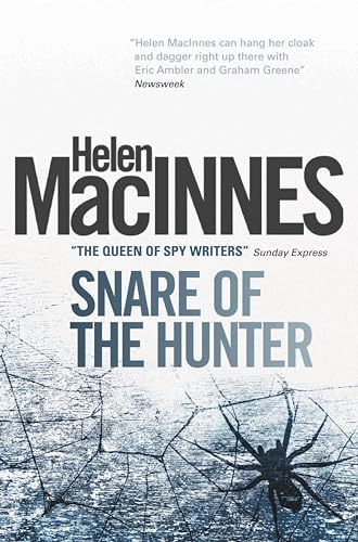 Book cover: “Snare of the Hunter” with spiderweb and spider image.