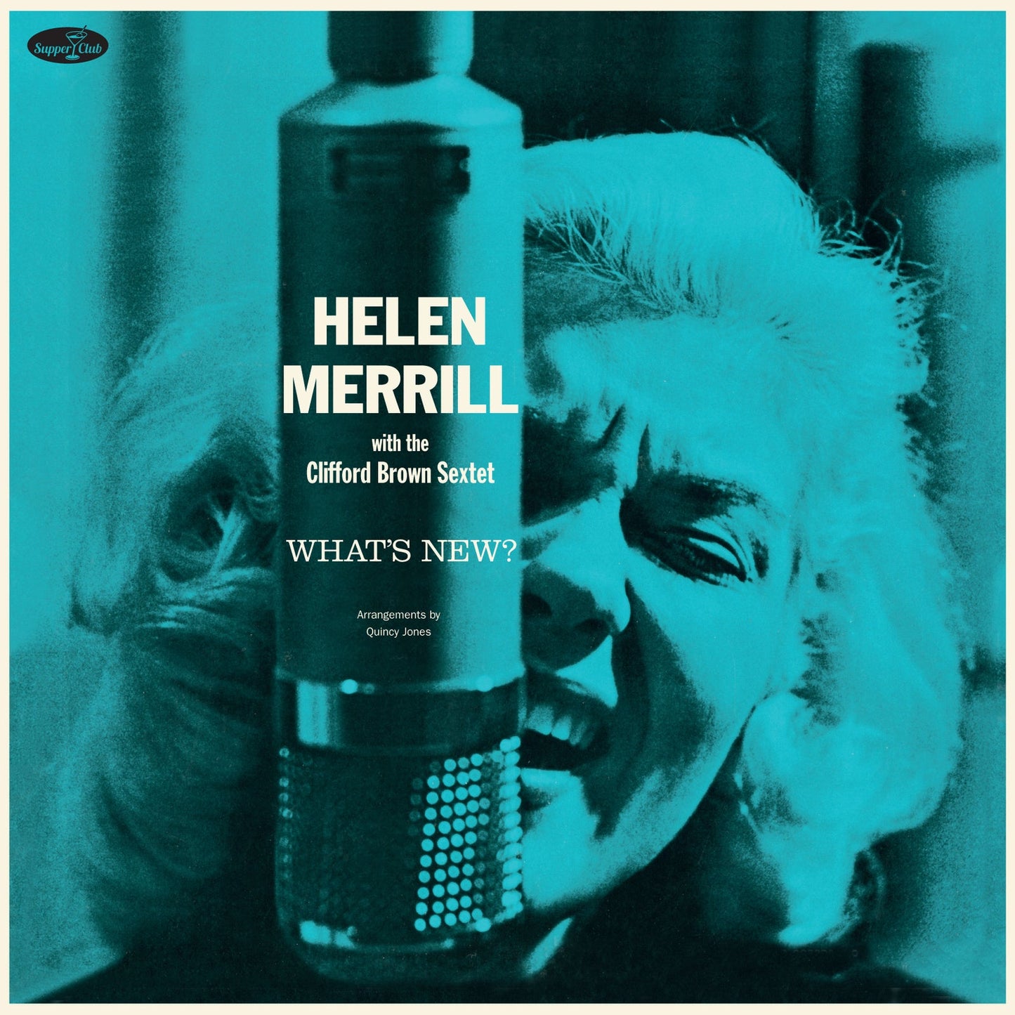 Blue-tinted album cover featuring Helen Merrill singing into a microphone with text overlay.