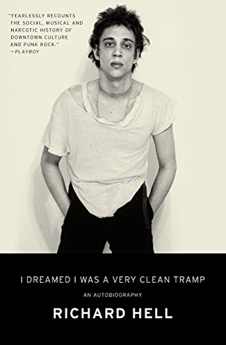 Book cover featuring a black and white portrait of Richard Hell in a t-shirt.