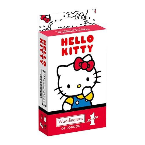 Hello Kitty Waddingtons Number 1 playing cards box featuring Hello Kitty on white background.