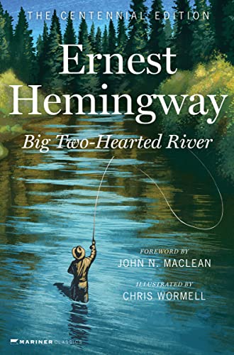 Book cover illustration of a person fly fishing in a river surrounded by trees.