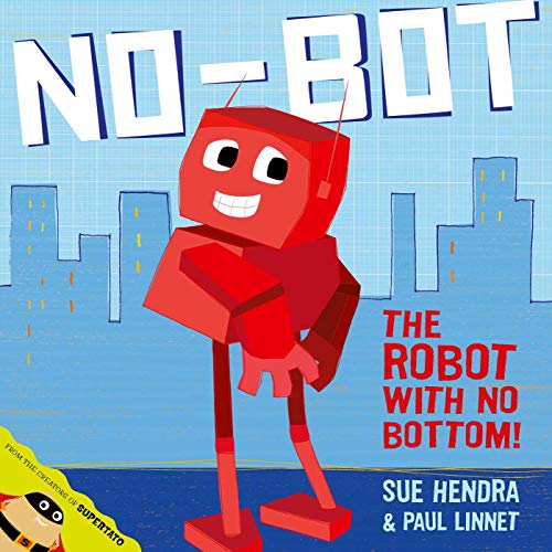 A red robot stands against a blue city skyline on the book cover.