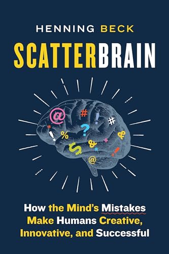 Book cover: āScatterbrainā with a brain illustration and scattered symbols.