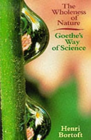 Book cover showing dew drops on a green stem reflecting flowers with title text.