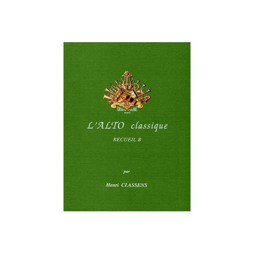 Green sheet music cover, “L’Alto Classique” for viola and piano.