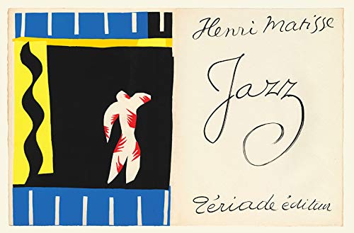 Matisse’s “Jazz” book cover: abstract shapes in black, yellow, red, and blue.