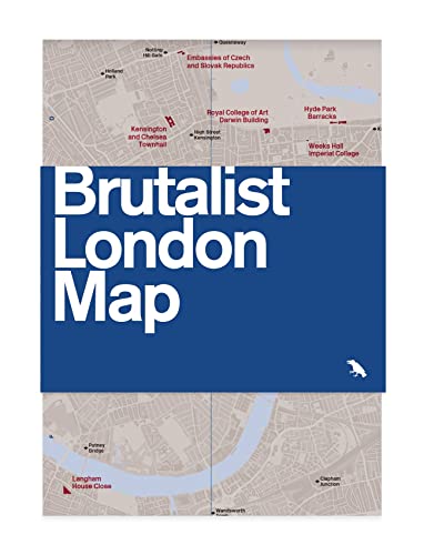 Map cover: "Brutalist London Map" with sections of a London street map.
