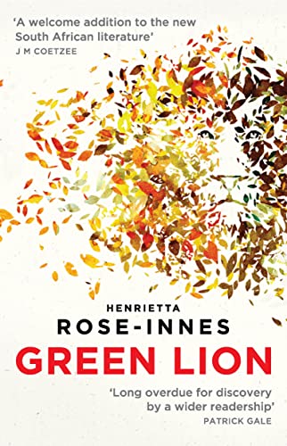 Book cover: lionās face formed from colorful leaves, titled āGreen Lionā.