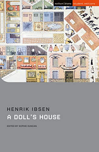 Book cover for "A Doll's House" with illustrated house facade.