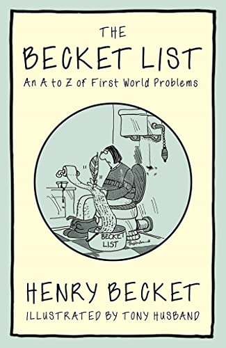 Book cover: "The Becket List" with cartoon of person on toilet.