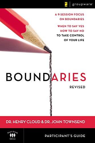 Book cover: "Boundaries" participant's guide with a broken pencil image.