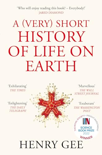 Book cover: "A (Very) Short History of Life On Earth" with a red fossil.