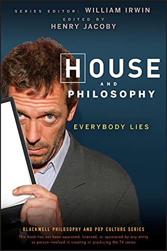 Book cover featuring actor Hugh Laurie as Dr. House, titled "House and Philosophy.