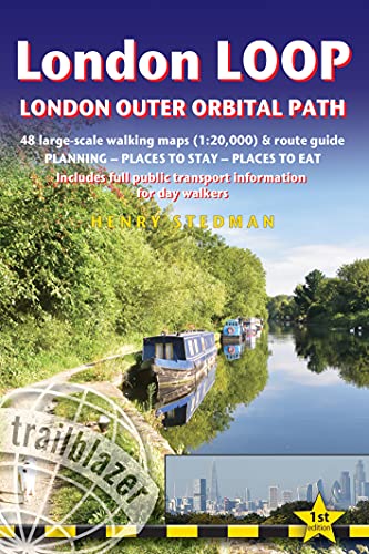 Book cover depicting a canal scene and London skyline for hiking guide.