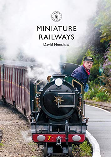Book cover showing a steam locomotive and driver with the title Miniature Railways.