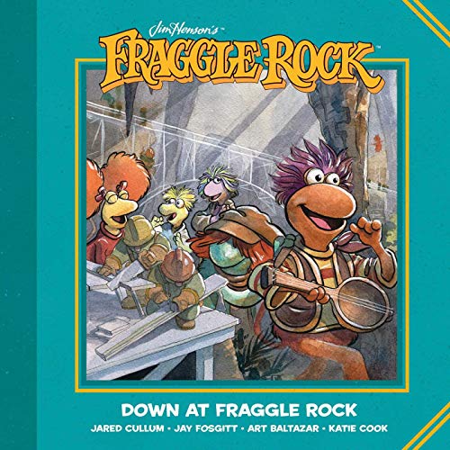 Fraggle Rock characters in a colorful, painted illustration on a book cover.