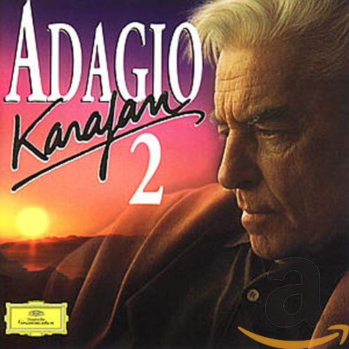 CD cover featuring Herbert von Karajan’s portrait with text “Adagio 2”.