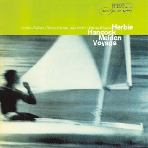 Album cover for Herbie Hancock's Maiden Voyage featuring a blurry sailboat on water.