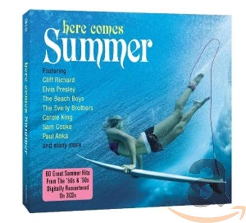 CD cover featuring a surfer underwater with the title Here Comes Summer.