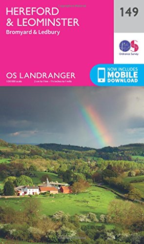 Ordnance Survey Landranger map 149, covering Hereford, Leominster, and surrounding areas.