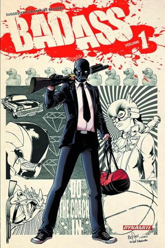 Comic book cover featuring a masked man in a suit holding a shotgun.