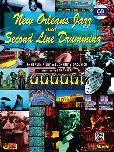 Book cover featuring New Orleans musicians, parades, and city scenes.