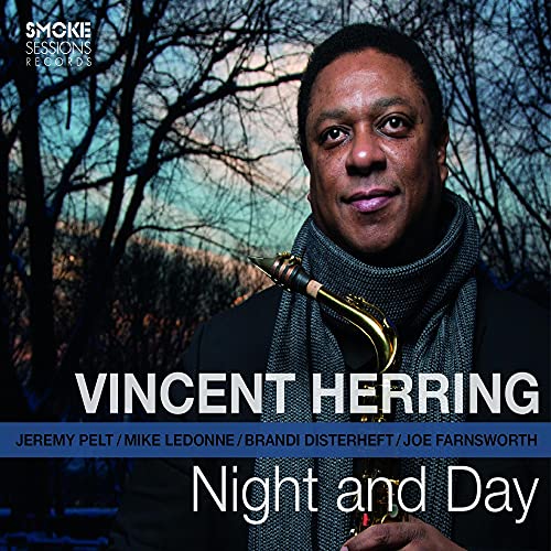 CD cover featuring jazz musician Vincent Herring with saxophone, trees, and text.