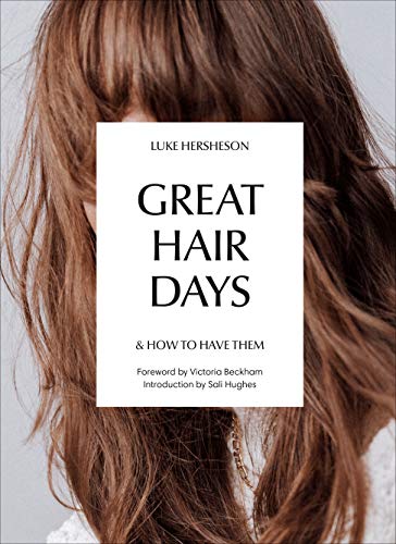 Book cover with text “Great Hair Days” against wavy brown hair.