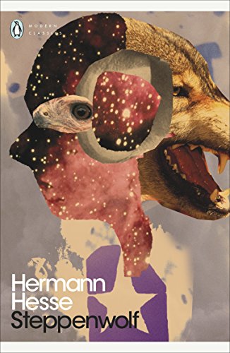 Book cover: “Steppenwolf” by Hermann Hesse, featuring a wolf-human composite.