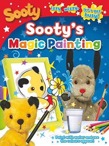 Cover of Sooty's Magic Painting activity book featuring Sooty, Sweep, and painting supplies.