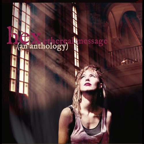 CD cover: woman looking up in a sunlit, arched hallway.