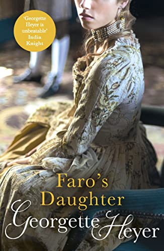 Book cover: woman in ornate 18th-century dress, "Faro's Daughter" title.