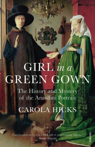 Book cover featuring a 15th-century painting of a couple and a small dog.