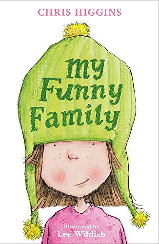Book cover: "My Funny Family" featuring a girl wearing a large green hat.