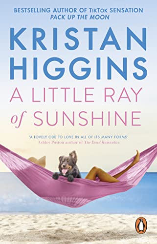 Book cover with pink hammock, a dog, and feet in the air.