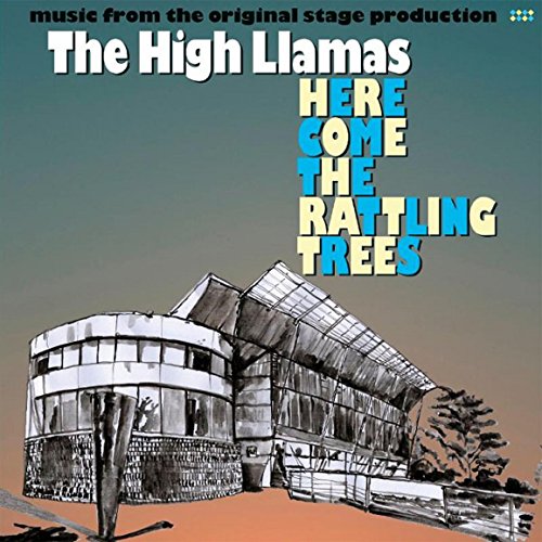CD cover for The High Llamas’ “Here Come the Rattling Trees” with a building.