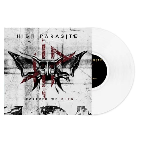 Forever We Burn" vinyl record by High Parasite, featuring a skull-butterfly design.