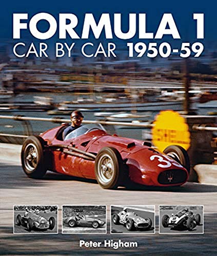 Book cover showing a red vintage Formula 1 race car with four smaller inset photos.